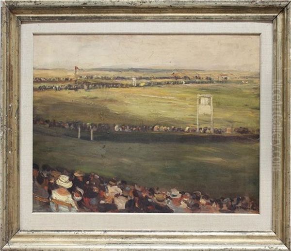 Rennbahn Oil Painting by Herbert Kuron