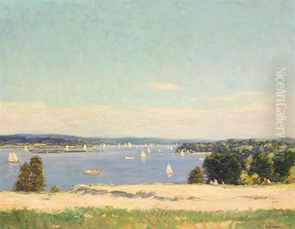 Havellandschaft Beim Weinmeisterhorn, Berlin Oil Painting by Herbert Kuron