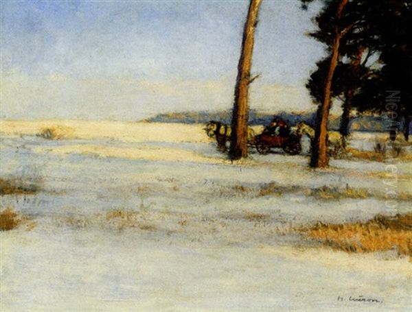 Samlandkuste Winter Oil Painting by Herbert Kuron
