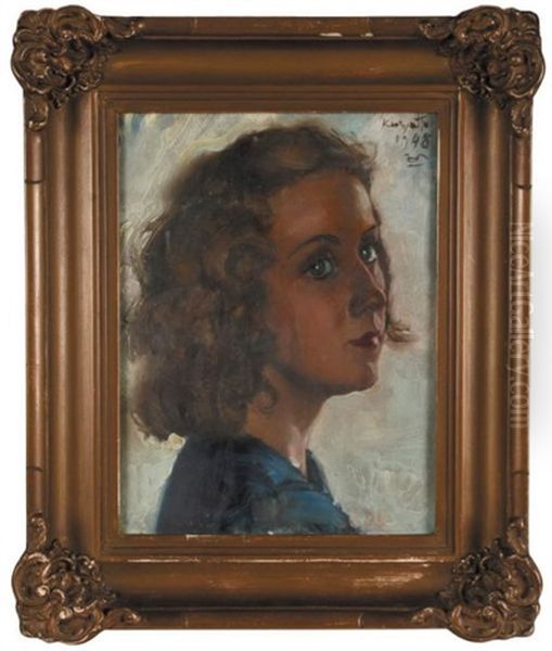 Portret Dziewczynki Oil Painting by Czeslaw Kuryatto