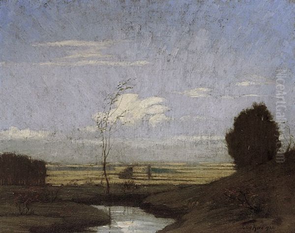 Herbstliche Landschaft Mit Kleinem Tumpel Oil Painting by Julius Kurz