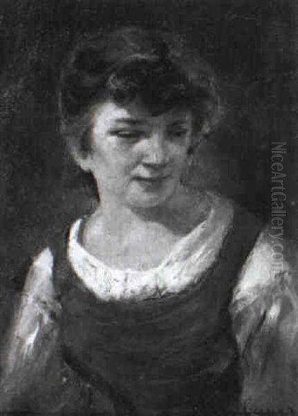 Junges Dirndl Oil Painting by Eduard Kurzbauer