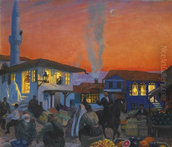 Bakhchisarai Oil Painting by Boris Kustodiev
