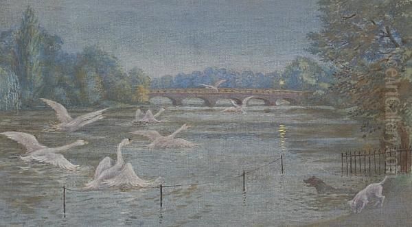 The Serpentine Oil Painting by Francis Donkin Bedford