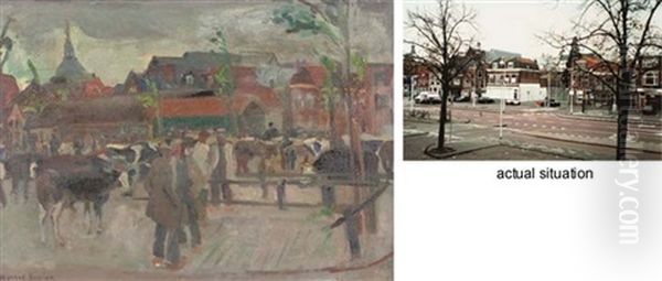 Veemarkt, Leiden Oil Painting by Harrie Kuyten