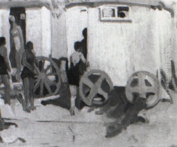 Badkoetsjes Oil Painting by Harrie Kuyten