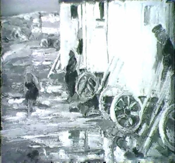 Beach Scene Oil Painting by Harrie Kuyten