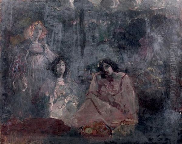 Gouter Sur L'herbe Oil Painting by Konstantin Kuznetsov