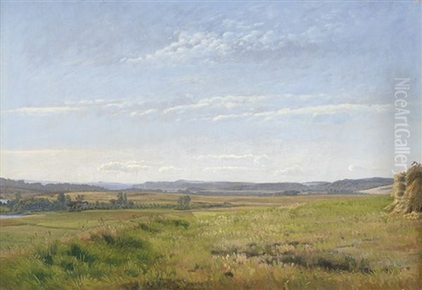 Danische Sommerlandschaft Mit Weitem Himmel Oil Painting by Vilhelm Kyhn