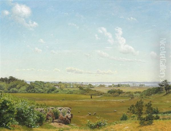 Danish Summer Landscape Oil Painting by Vilhelm Kyhn