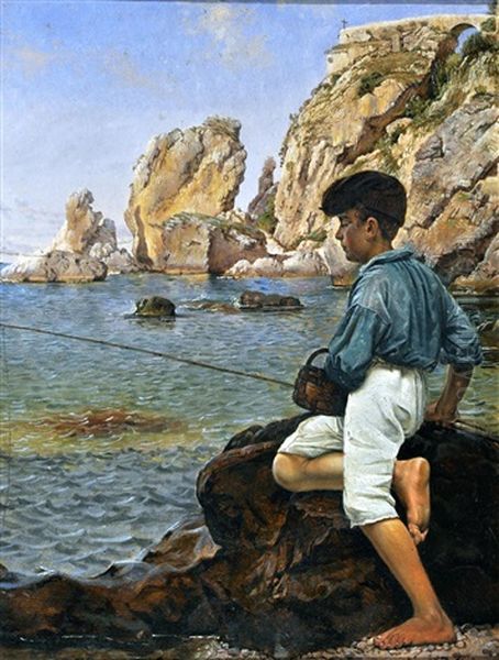 Pescatorello Ad Amalfi Oil Painting by Vilhelm Kyhn