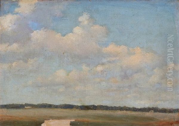 Study Of Clouds Oil Painting by Vilhelm Kyhn