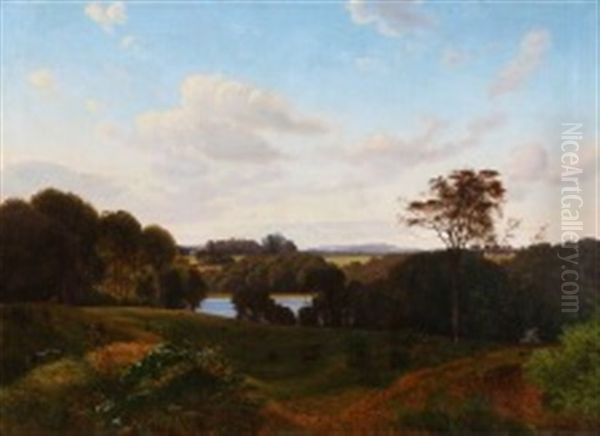 Hilly Landscape With Cows Oil Painting by Vilhelm Kyhn