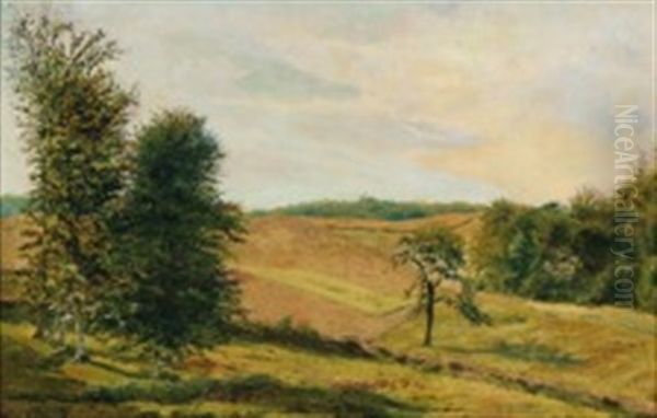 A Summerlandscape Oil Painting by Vilhelm Kyhn
