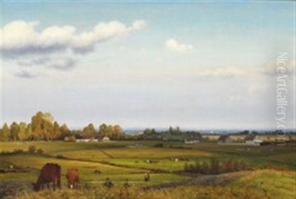 Danish Summer Landscape Oil Painting by Vilhelm Kyhn