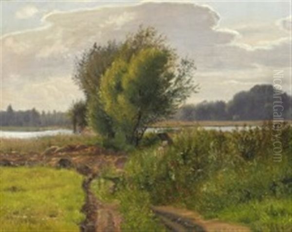 View From St. Jorgen's Lake Near Old Farimagsgade Oil Painting by Vilhelm Kyhn