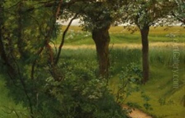 Sti Ved En Mark Oil Painting by Vilhelm Kyhn