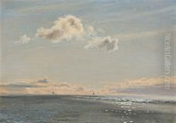 A Sunny Day At Sea Oil Painting by Vilhelm Kyhn