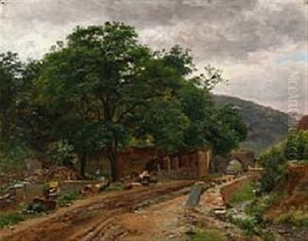 Landevej I Savoyen Oil Painting by Vilhelm Kyhn