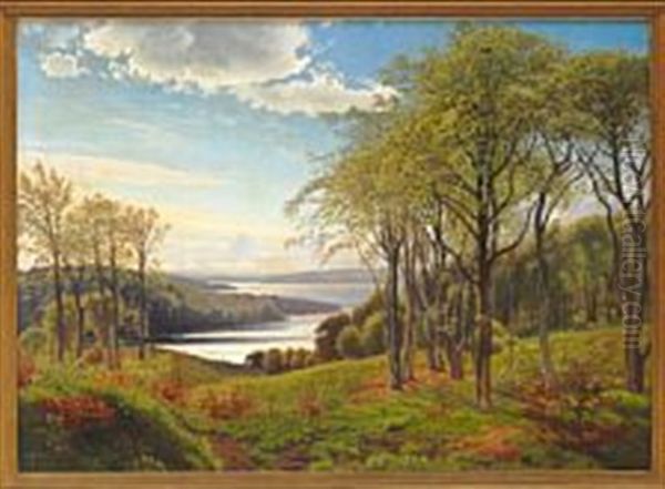 View From Hindsgavl Against Faeno And Further On Towards The Coast Of Jutland Oil Painting by Vilhelm Kyhn