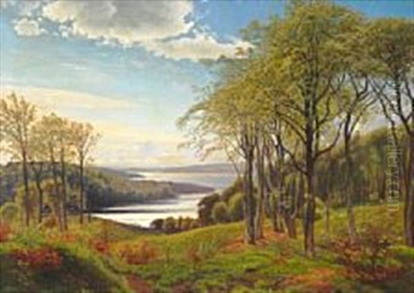 View From Hindsgavl Against Faeno And Further On Towards The Coast Of Jutland Oil Painting by Vilhelm Kyhn