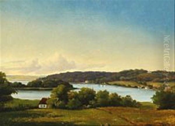 View Of Fredensborg Castle In The Evening Sun Oil Painting by Vilhelm Kyhn