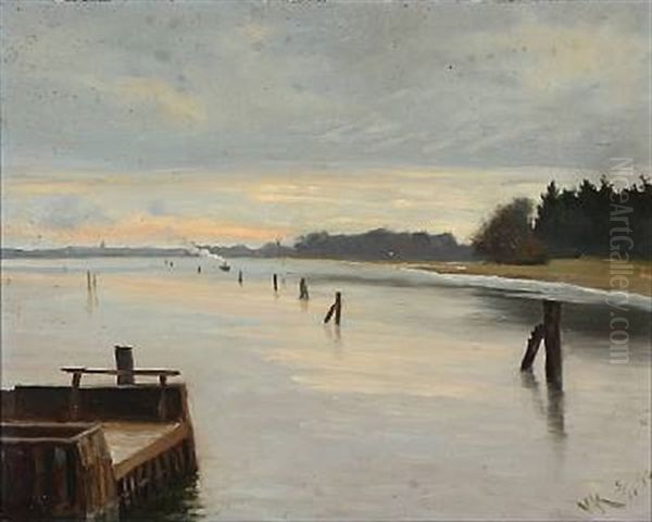 Coastal Scene, Presumably From Lolland In Denmark Oil Painting by Vilhelm Kyhn