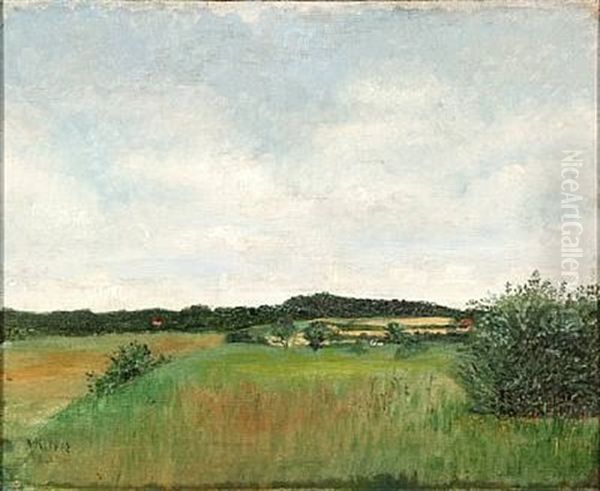 Danish Landscape Oil Painting by Vilhelm Kyhn