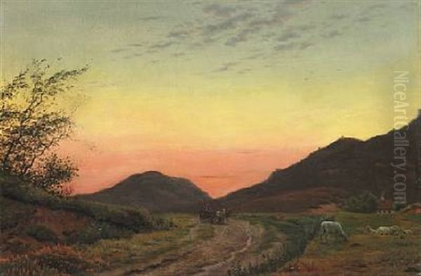 Efter Solopgang. Emnet I Naerheden Af Rye Oil Painting by Vilhelm Kyhn