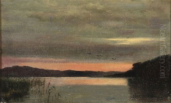 Ved Solnedgang. Juel So Oil Painting by Vilhelm Kyhn