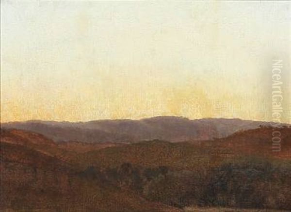 Evening Landscape At Sunset Oil Painting by Vilhelm Kyhn