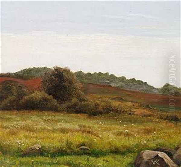 Bakket Hedelandskab Oil Painting by Vilhelm Kyhn