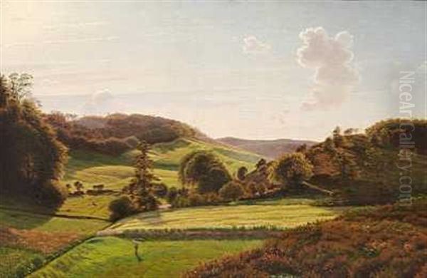 Bakket Sommerlandskab Oil Painting by Vilhelm Kyhn