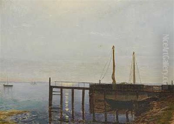 Parti Fra Taarbaek Havn Oil Painting by Vilhelm Kyhn