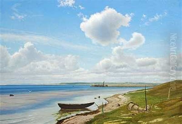 Ved Isefjord. Sommerdag Med Udsigt Over Isefjorden Oil Painting by Vilhelm Kyhn