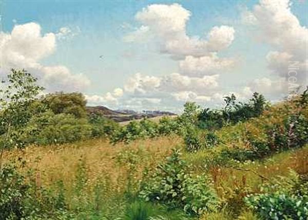 Landskab Ved Knud So, Ry Station Oil Painting by Vilhelm Kyhn