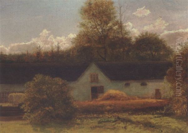 Bondegard I Aftenlys, Sensommer Oil Painting by Vilhelm Kyhn