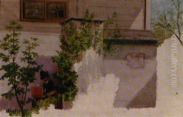 Maler I En Have (sketch) Oil Painting by Vilhelm Kyhn