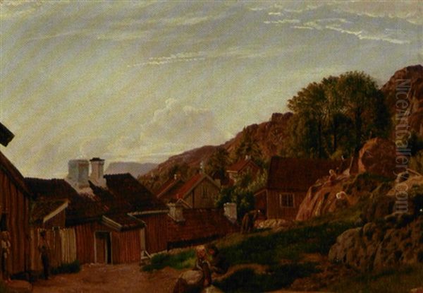 Byparti Fra Norge Med Born Oil Painting by Vilhelm Kyhn