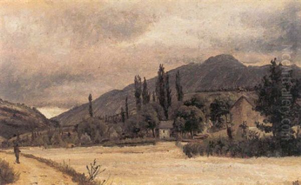 Et Udtorret Flodleje Ved Chambery Oil Painting by Vilhelm Kyhn