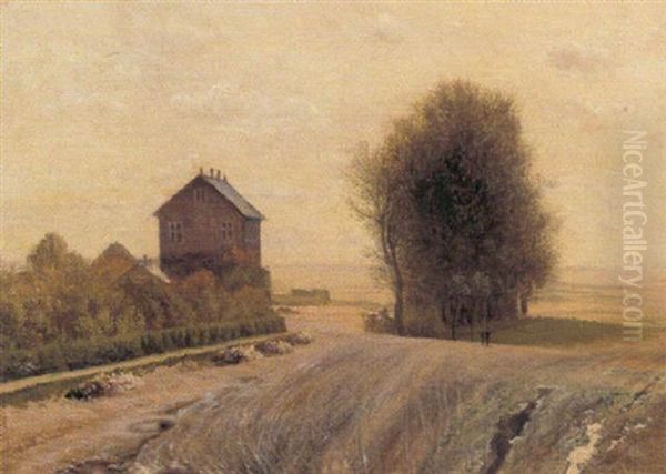 Haervejen Ved Rye Station Oil Painting by Vilhelm Kyhn