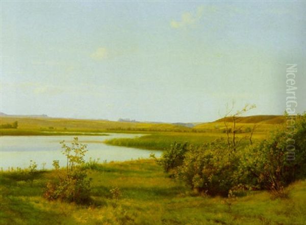 Dansk Sommerlandskab Oil Painting by Vilhelm Kyhn