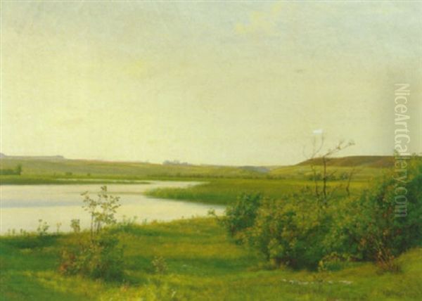 Jysk Sommerlandskab Med Alob Oil Painting by Vilhelm Kyhn