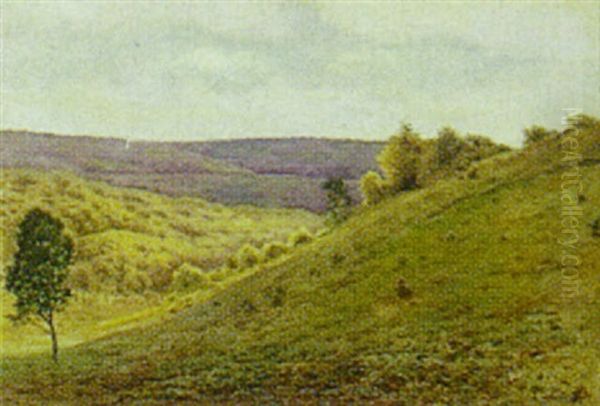 Kuperet Landskab Oil Painting by Vilhelm Kyhn