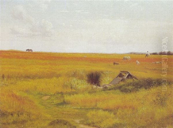 Sommerlandskab Med Hvid Udsigt Oil Painting by Vilhelm Kyhn