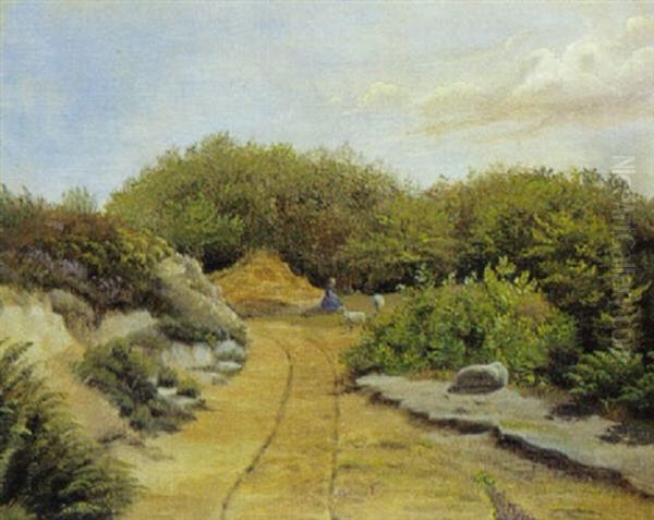 Klitvej Med Pige Oil Painting by Vilhelm Kyhn