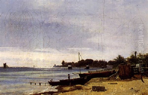 Dansk Sommerstemning Ved En Strandbred Oil Painting by Vilhelm Kyhn