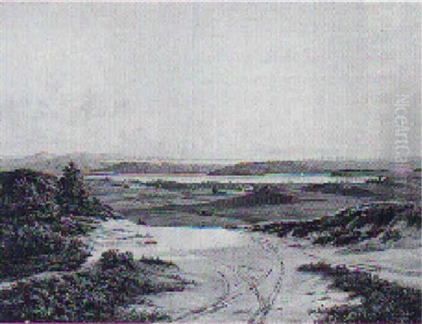 Udsigt Over Hedelandskab Med Soer. Parti Fra Ry Oil Painting by Vilhelm Kyhn