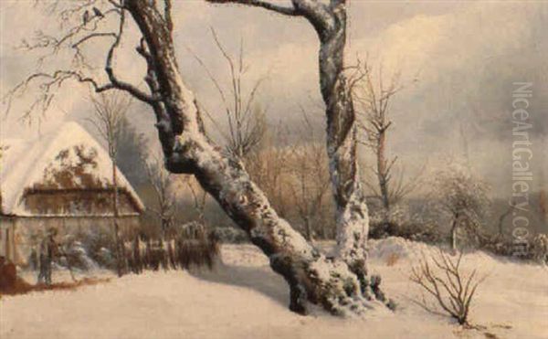 Vinterlandskab Oil Painting by Vilhelm Kyhn