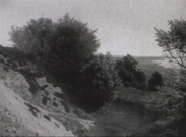 Kystparti Med Skraenter Naer Vandet Oil Painting by Vilhelm Kyhn